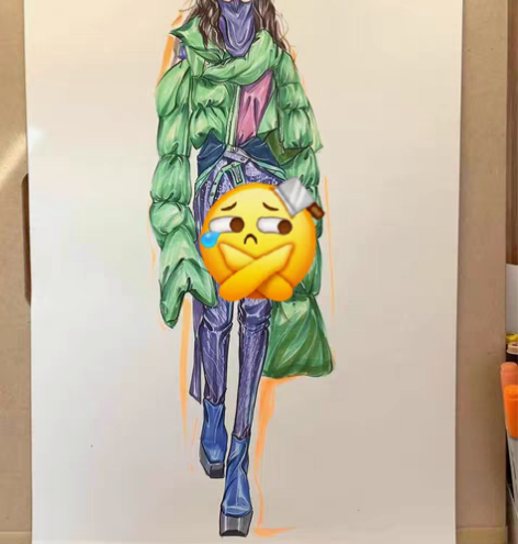 包邮时装效果图，马克笔 手绘效果图A3  ...