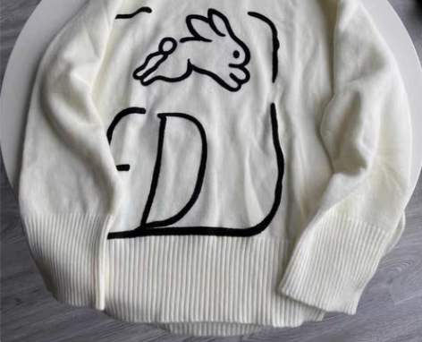 包邮edition 冬季新中式玉兔图案套头...