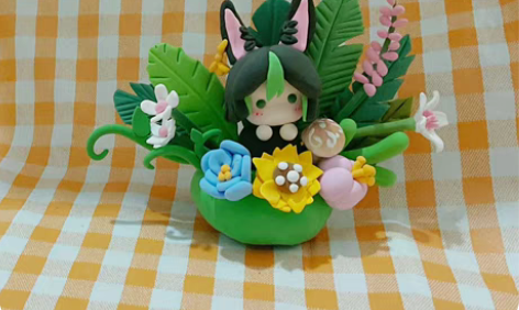 超轻粘土原神提纳里，小提超级可爱！随缘接定...