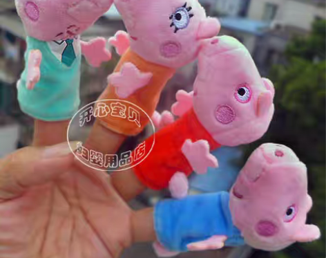 转卖小猪一家手指偶玩具 佩奇猪手指木偶 亲...