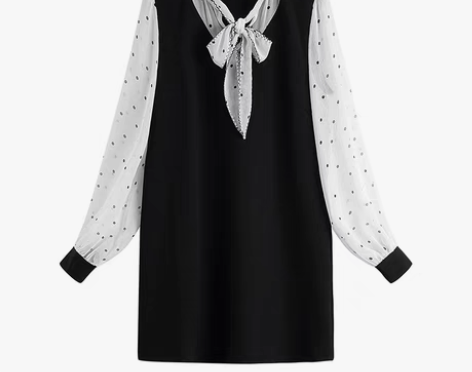 转卖张大奕 波点连衣裙A字裙显瘦印花201...