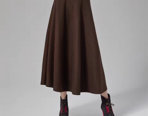 转卖秋冬羊毛长裙女加厚裙纯色毛呢半身裙秋冬...