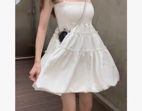 转卖木耳边吊带连衣裙女2021夏季新款韩版...