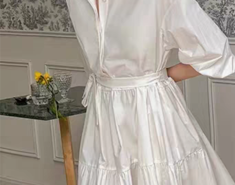 转卖2021春夏装新款衬衫裙泡泡袖蛋糕裙法...