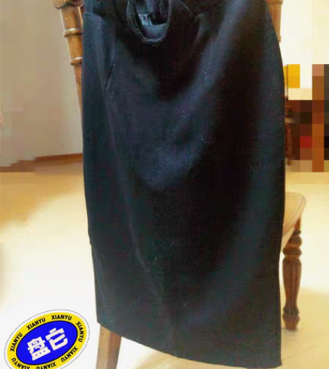 包邮名媛公主风荷叶边毛呢铅笔裙，全新吊牌在...