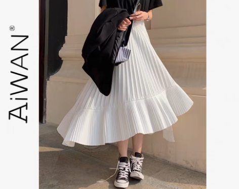 转卖很仙的法国小众白色半身裙不规则法式鱼尾...