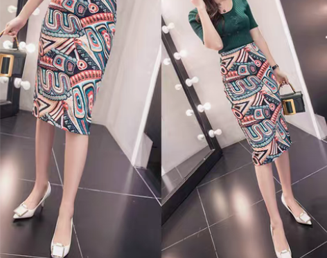 转卖民族风春夏季新款2021修身显瘦半身裙...