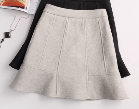 转卖毛呢鱼尾裙半身裙秋冬女2018新款韩版...