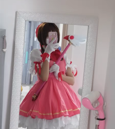 百变小樱红白战斗服cos 假发（漫美家）＋...