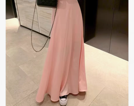 转卖流光缎面鱼尾裙韩ins2022夏高腰半...