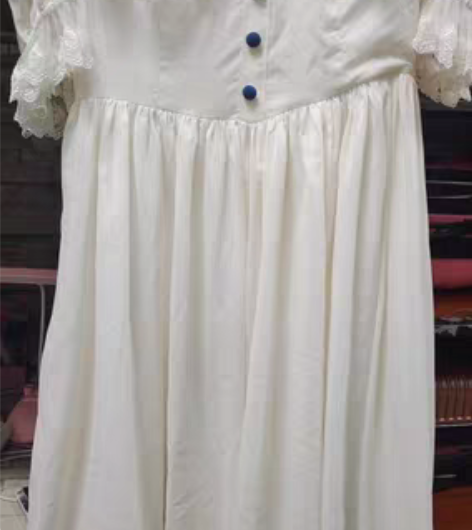 包邮栗同学原创设计文艺学院风白色海军风连衣...