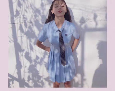 转卖韩国女团同款Polo领学院风少女修身收...