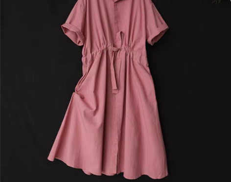 转卖西缺棉麻衬衫式连衣裙女2022夏季新款...