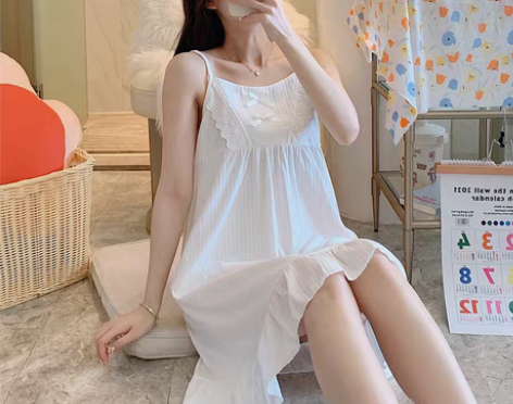 转卖【礼遇价】公主风睡裙女夏季纯棉薄款甜美...