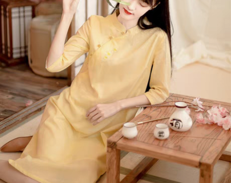 转卖2022年新款春夏民国风斜襟刺绣改良旗...