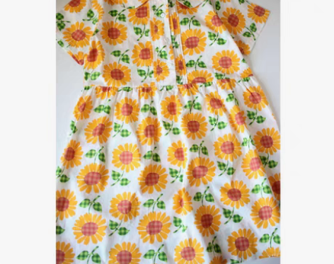 转卖日系软妹向日葵印花海军领学院风短袖可爱...