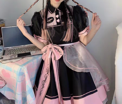 包邮黑粉全新lo裙 猫与三町目甜心暴击 全...