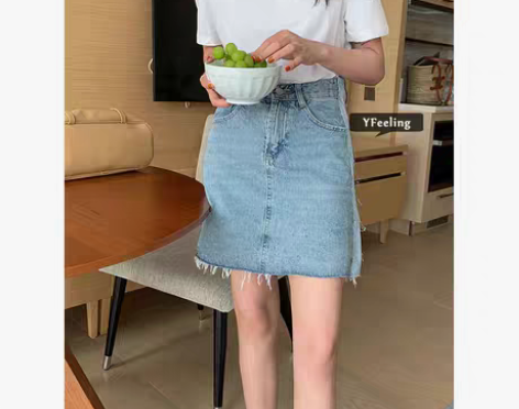 转卖有风 yfeeling牛仔裙毛边夏季包...