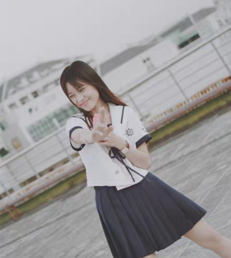包邮【海军风校园风水手服】八成新，上衣S码...