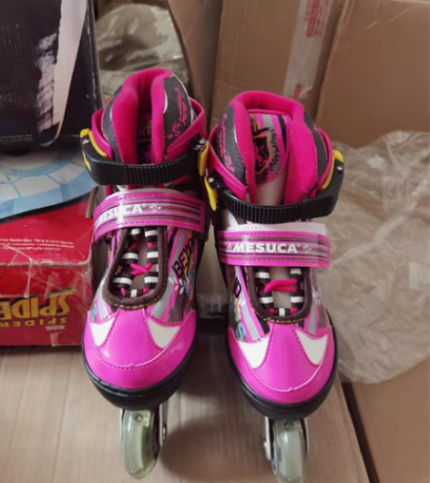 包邮麦斯卡 儿童可调轮滑鞋 带全套护具  ...
