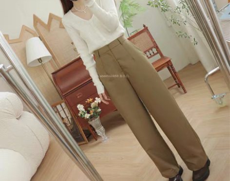 soul！质感西裤！秋季版型挺括通勤高腰宽...