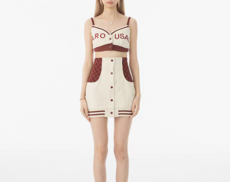 转卖AROUSAL  运动风辣妹棒球拼接吊...