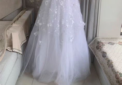 Vintage复古港风婚纱网纱抹胸连衣裙孤...