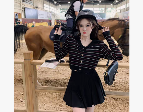转卖美美的夏夏 2022英伦学院风海军领显...