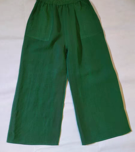 包邮全新真丝桑蚕丝墨绿色重磅龟纹香云纱阔腿...