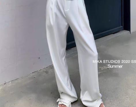 转卖米卡同款2020秋冬新款高腰阔腿休闲裤...