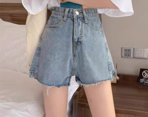 包邮【出】牛仔短裤女夏季薄款小个子甜辣a字...