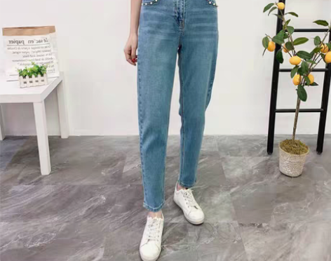 转卖弹力高腰韩版女式老爹裤9.9新32码,...
