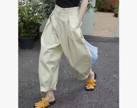 转卖moment阔腿裤女秋季薄款高腰垂感复...