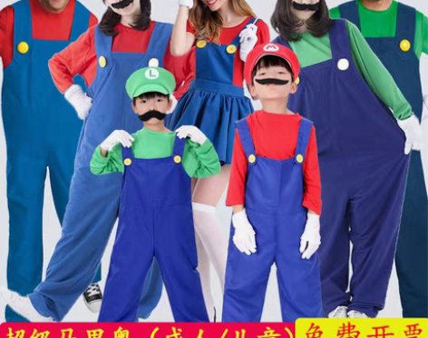 转卖万圣节cos服装卡通动漫 超级玛丽衣服...