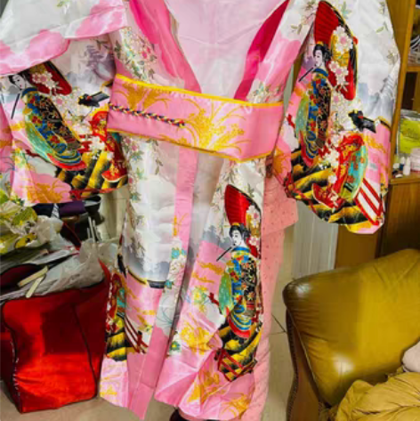 转卖女式日本和服汉服粉色均码，只穿过一次拍...
