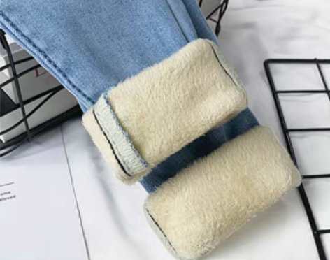 转卖冬季加绒！加厚！浅色夹棉紧身显瘦牛仔裤...