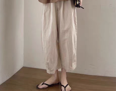 转卖孕妇阔腿裤夏季薄款宽松复古棉麻裤女日系...