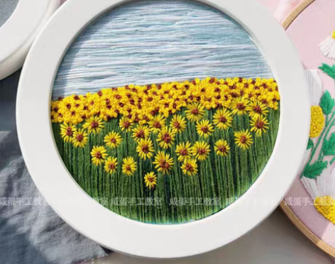 转卖手工刺绣DIY材料包绣花套件欧式初学礼...