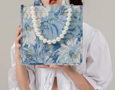 转卖QUICKWER原创莫奈花园油画托特包...