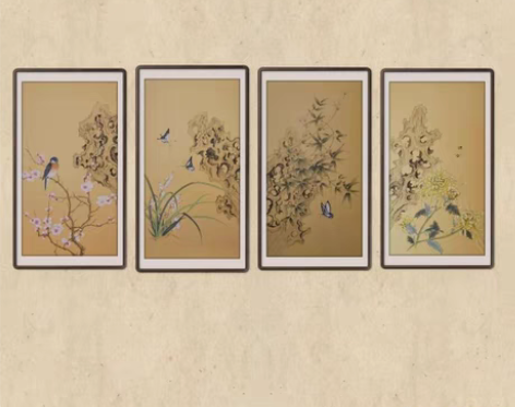 包邮【蓝色调的画店】国画手绘工笔画现货作品...