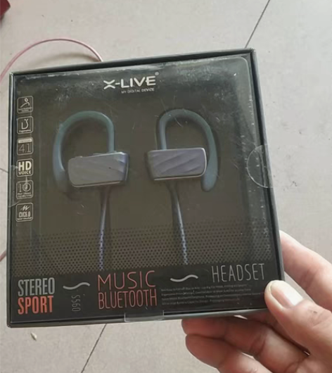 包邮末拆封外贸出口蓝牙无线运动跑步挂耳式蓝...