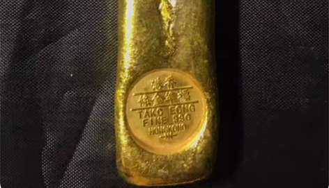 古玩工艺品 仿古金锭金条 香港金条 纯黄铜...