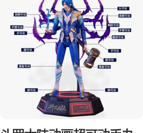 斗罗大陆动画超可动手办人偶六个角色 1个-...