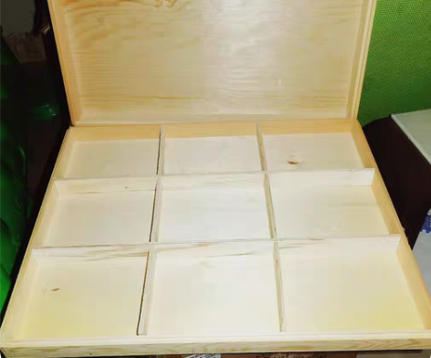 包邮九宫格木盒带盖，棋盒，分类盒零件盒，尺...