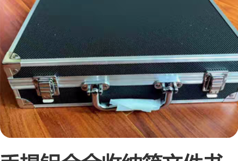 手提铝合金收纳箱文件书本整理箱医药家用储物...