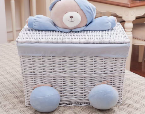 转卖收纳筐藤编创意有盖脏衣篮收纳箱幸运草家...