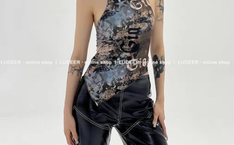包邮LUDEER 挂脖背心女iamgia不...