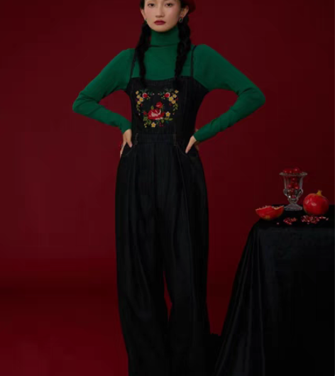 朝花夕拾背带裤 上身效果很绝 试穿过一次 ...