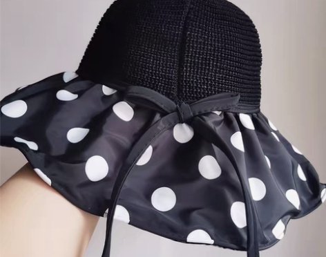 包邮大檐遮阳帽女夏季黑胶防紫外线盆帽渔夫帽...