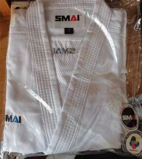 SMAI胸前蓝标刺绣速干斜纹面料空手道服W...